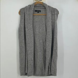 Lusso Cashmere Sleeveless Cardigan Grey Size Small